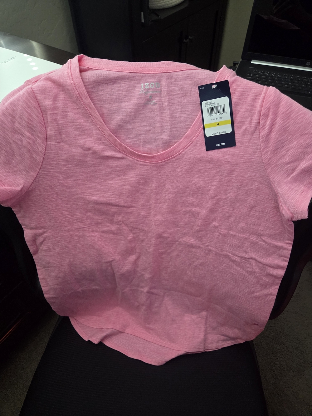 Izod Pink Short Sleeve Scoop Neck Tee